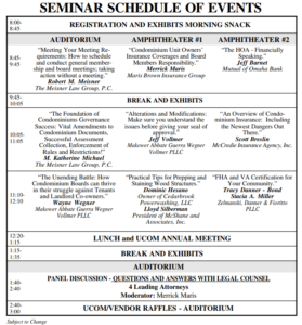 Schedule of Events